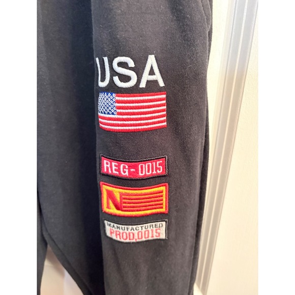 Hudson Outerwear NASA Jogger Sweatpants Mens Medium Black Orange Patches USA - Picture 6 of 11